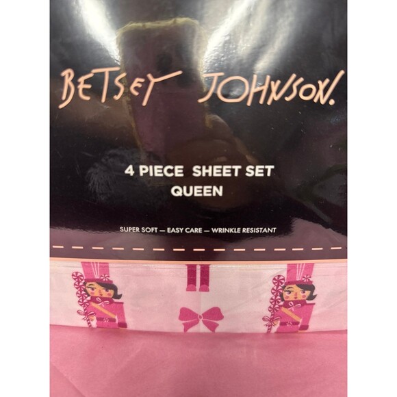 Betsy Johnson pink nutcracker sheets Christmas Queen - Picture 2 of 5
